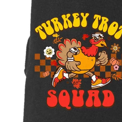 Turkey Trot Squad Funny Thanksgiving Running Fall Turkey Doggie 3-End Fleece Hoodie