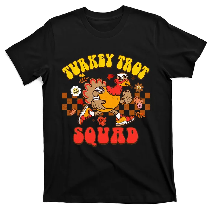 Turkey Trot Squad Funny Thanksgiving Running Fall Turkey T-Shirt