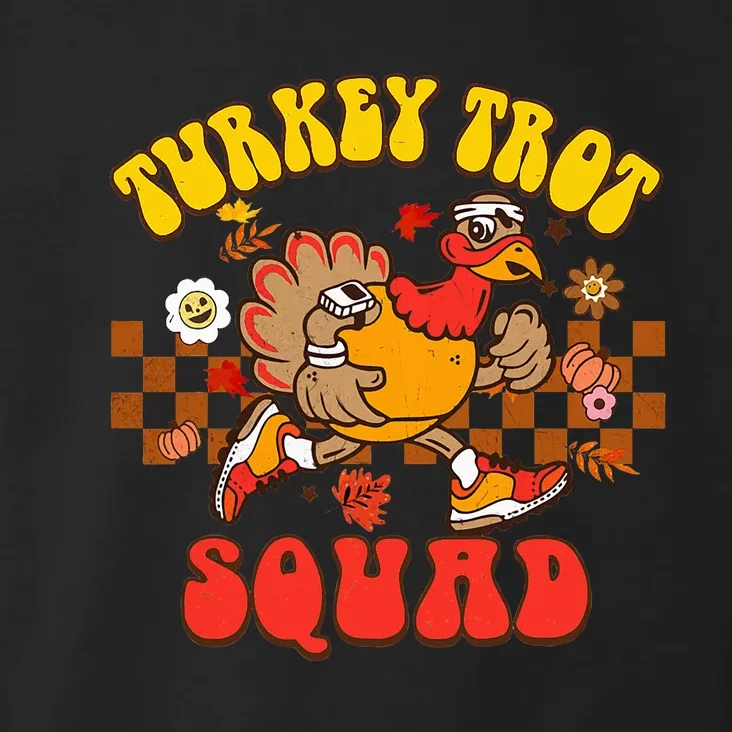 Turkey Trot Squad Funny Thanksgiving Running Fall Turkey Toddler Hoodie