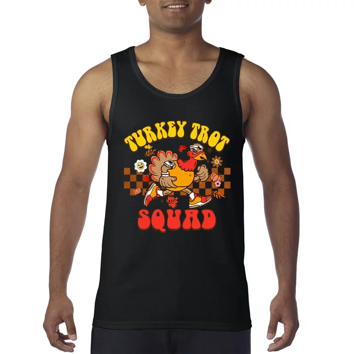 Turkey Trot Squad Funny Thanksgiving Running Fall Turkey Tank Top