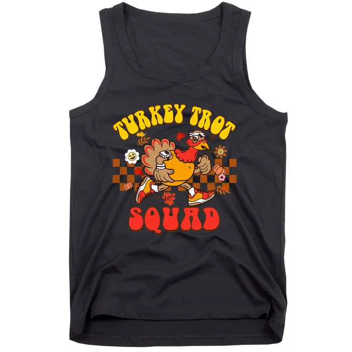 Turkey Trot Squad Funny Thanksgiving Running Fall Turkey Tank Top