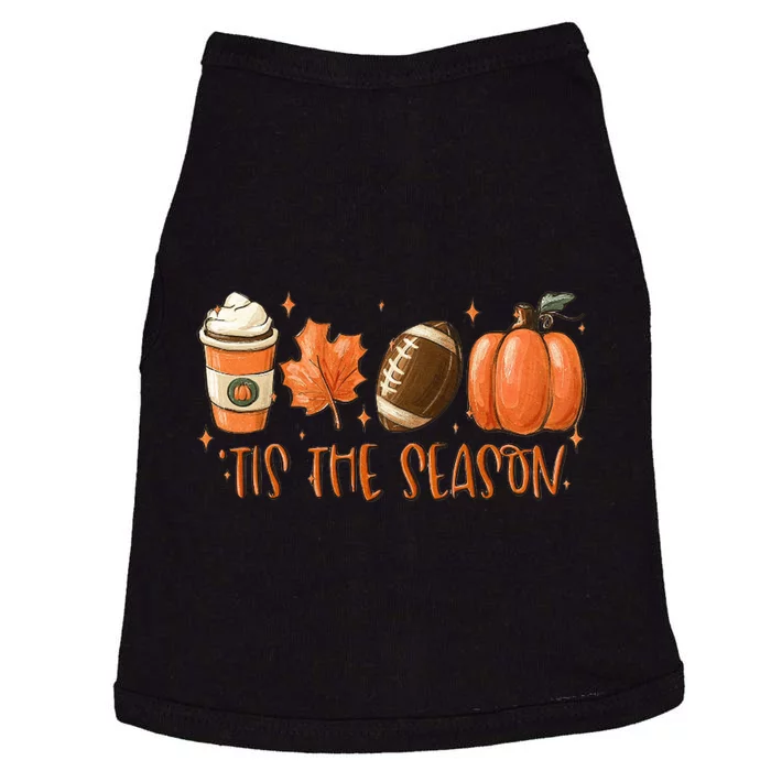 Tis The Season Fall Coffee Football Lover Doggie Tank