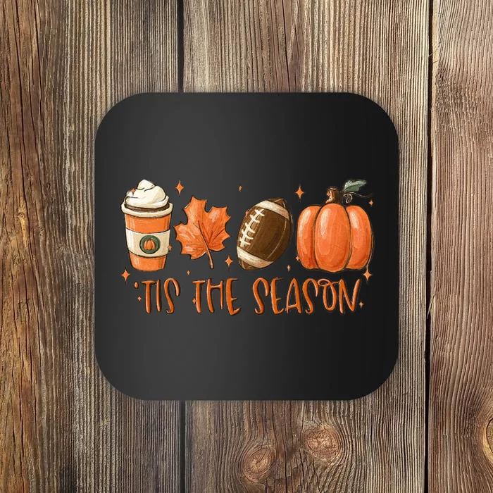 Tis The Season Fall Coffee Football Lover Coaster