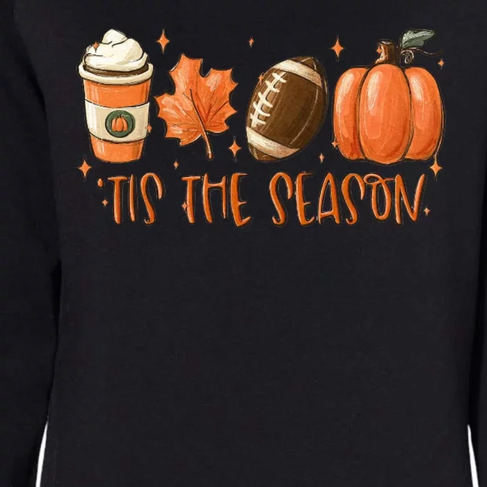 Tis The Season Fall Coffee Football Lover Womens California Wash Sweatshirt