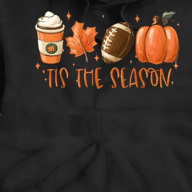 Tis The Season Fall Coffee Football Lover Tie Dye Hoodie