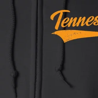 Tennessee TN Throwback Distressed Design Classic Full Zip Hoodie