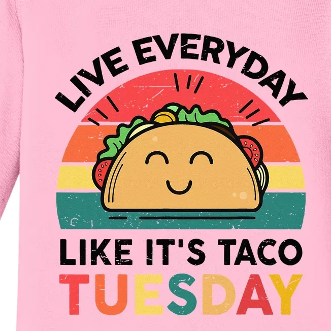 Taco Taco Tuesday Mexican Fiesta Women Boy Kids Funny Baby Long Sleeve Bodysuit