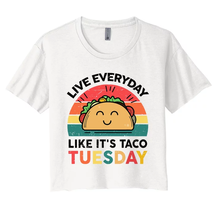 Taco Taco Tuesday Mexican Fiesta Women Boy Kids Funny Women's Crop Top Tee