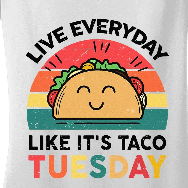 Taco Taco Tuesday Mexican Fiesta Women Boy Kids Funny Women's V-Neck T-Shirt