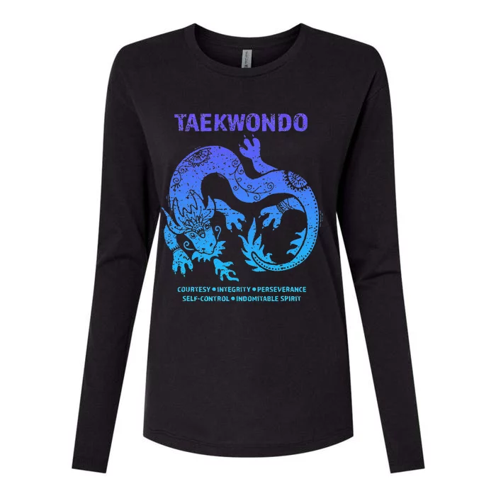 Taekwondo TKD Tae Kwon Do Dragon Art Martial Arts Graphic Womens Cotton Relaxed Long Sleeve T-Shirt