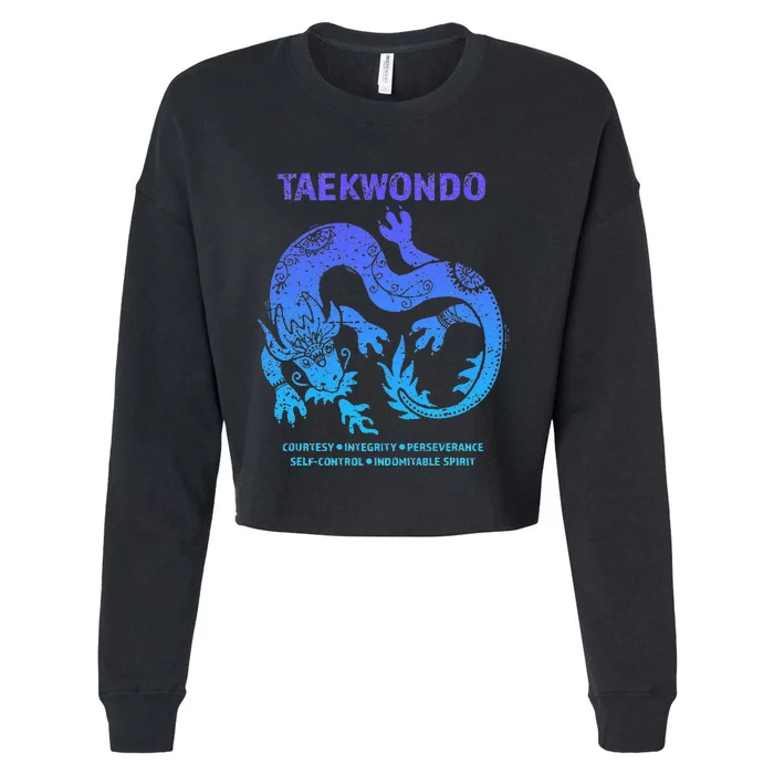 Taekwondo TKD Tae Kwon Do Dragon Art Martial Arts Graphic Cropped Pullover Crew