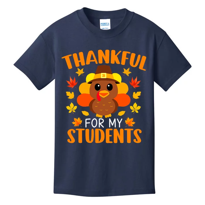 Teacher Thanksgiving Thankful For My Students Kids T-Shirt