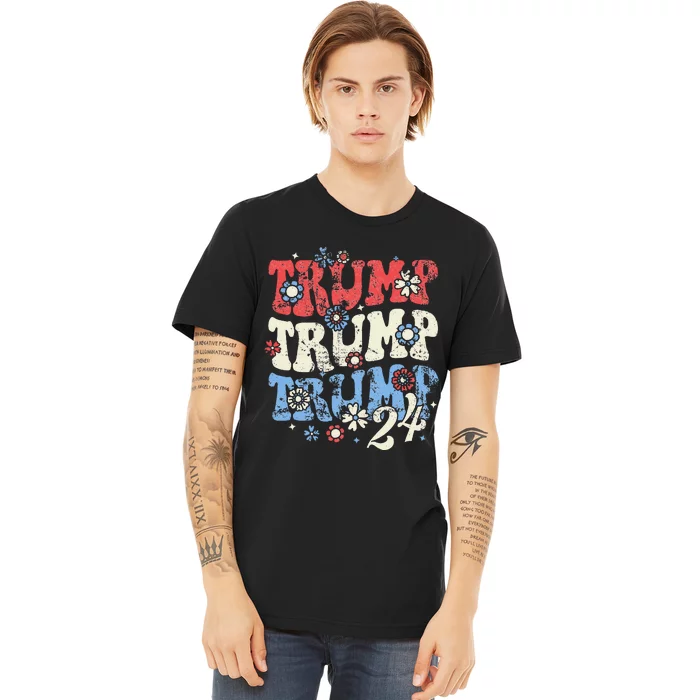 Trump Trump Trump 2024 Retro Groovy Premium T-Shirt