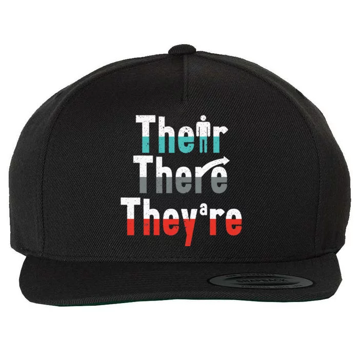 There Their They're Grammar Nazy Proper English Writing Wool Snapback Cap