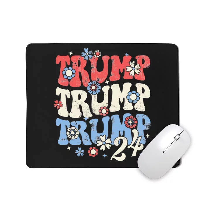 Trump Trump Trump 2024 Retro Groovy Mousepad