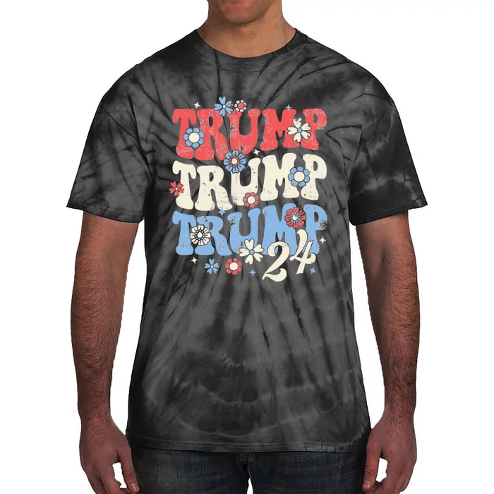 Trump Trump Trump 2024 Retro Groovy Tie-Dye T-Shirt