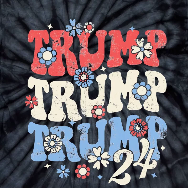 Trump Trump Trump 2024 Retro Groovy Tie-Dye T-Shirt