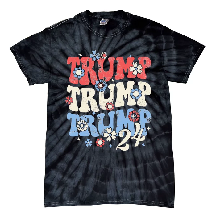 Trump Trump Trump 2024 Retro Groovy Tie-Dye T-Shirt