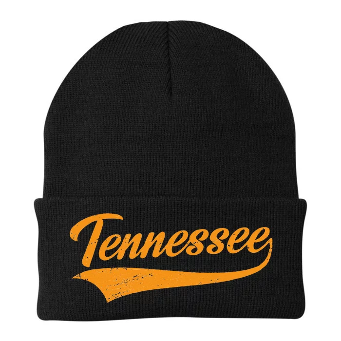 Tennessee TN Throwback Distressed Design Classic Knit Cap Winter Beanie