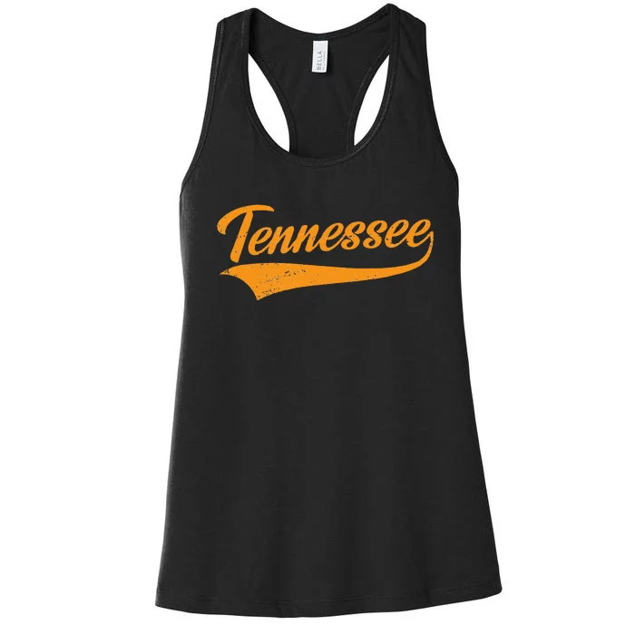 Tennessee TN Throwback Distressed Design Classic Women's Racerback Tank