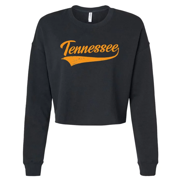 Tennessee TN Throwback Distressed Design Classic Cropped Pullover Crew