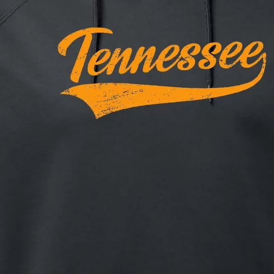 Tennessee Tn Throwback Distressed Design Classic Performance Fleece Hoodie