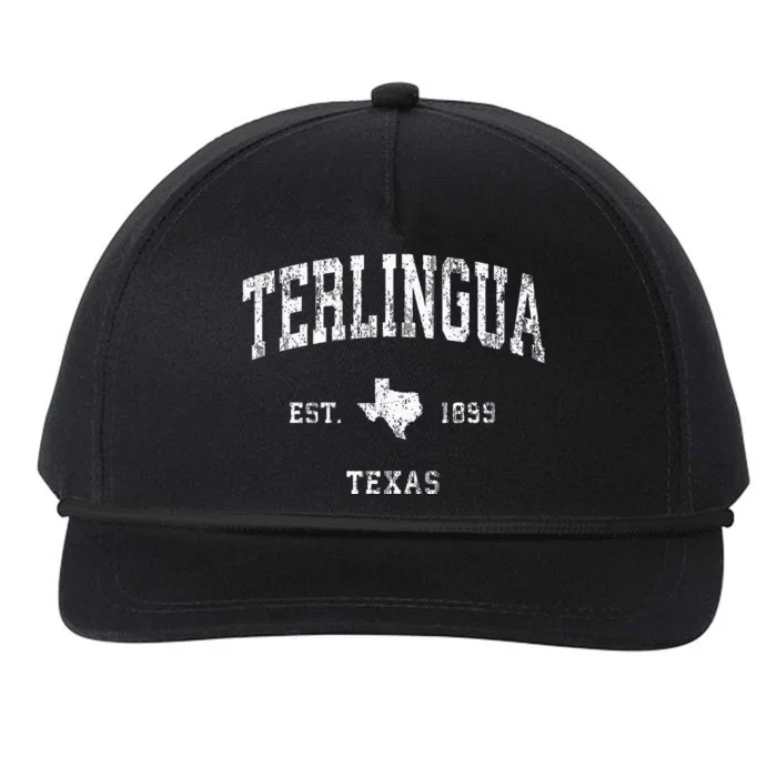 Terlingua Texas Tx Vintage Athletic Sports Design Snapback Five-Panel Rope Hat