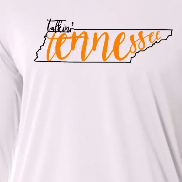 Talkin Tennessee Talking Tennessee Tn Orange White Outfits Cooling Performance Long Sleeve Crew