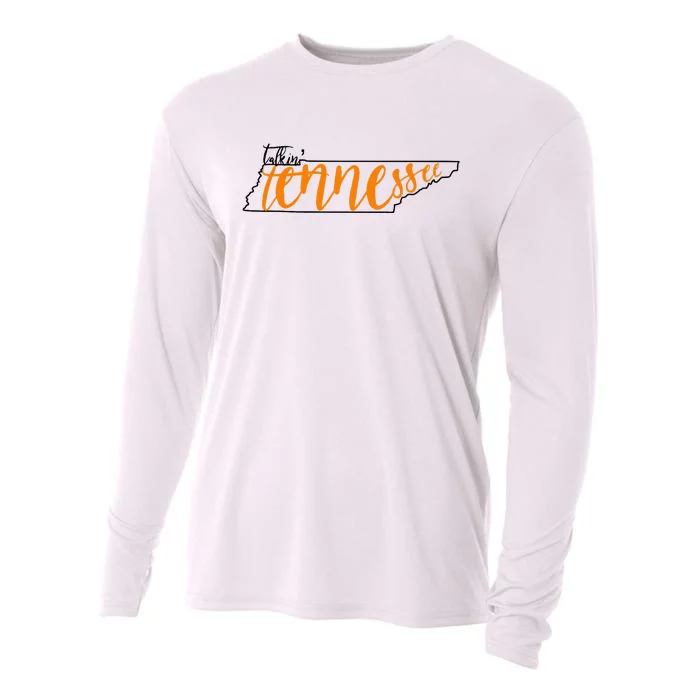 Talkin Tennessee Talking Tennessee Tn Orange White Outfits Cooling Performance Long Sleeve Crew