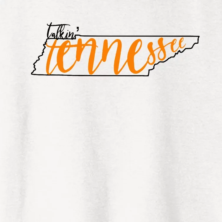 Talkin Tennessee Talking Tennessee Tn Orange White Outfits Women's Crop Top Tee