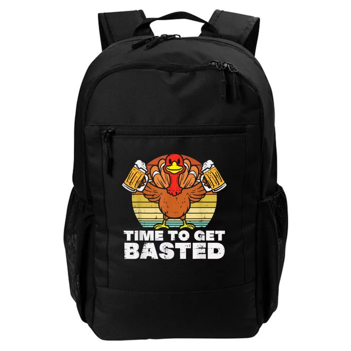 Turkey Time To Get Basted Retro Happy Thanksgiving Daily Commute Backpack