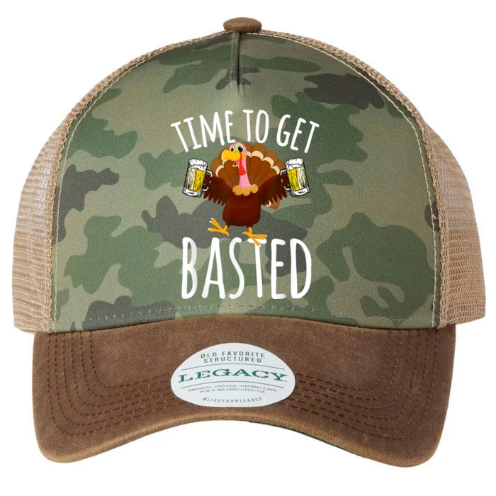 Turkey Time To Get Basted Retro Happy Thanksgiving Legacy Tie Dye Trucker Hat