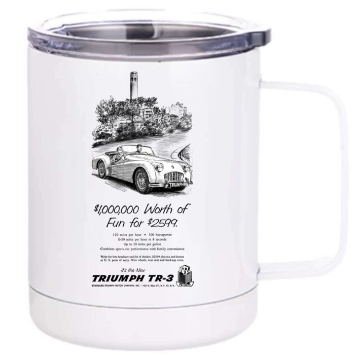 Triumph Tr3 Front & Back 12oz Stainless Steel Tumbler Cup