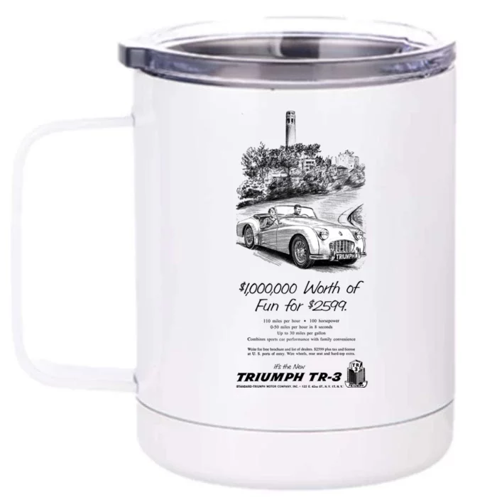 Triumph Tr3 Front & Back 12oz Stainless Steel Tumbler Cup