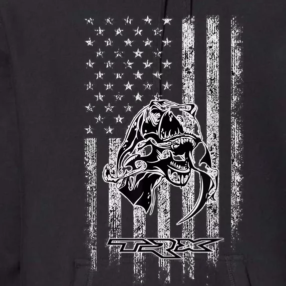 T-Rex TRX Truck Car ram USA Flag Premium Hoodie