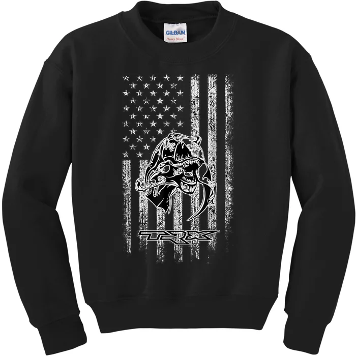 T-Rex TRX Truck Car ram USA Flag Kids Sweatshirt