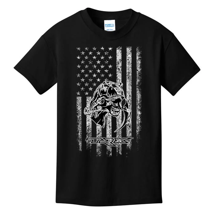 T-Rex TRX Truck Car ram USA Flag Kids T-Shirt