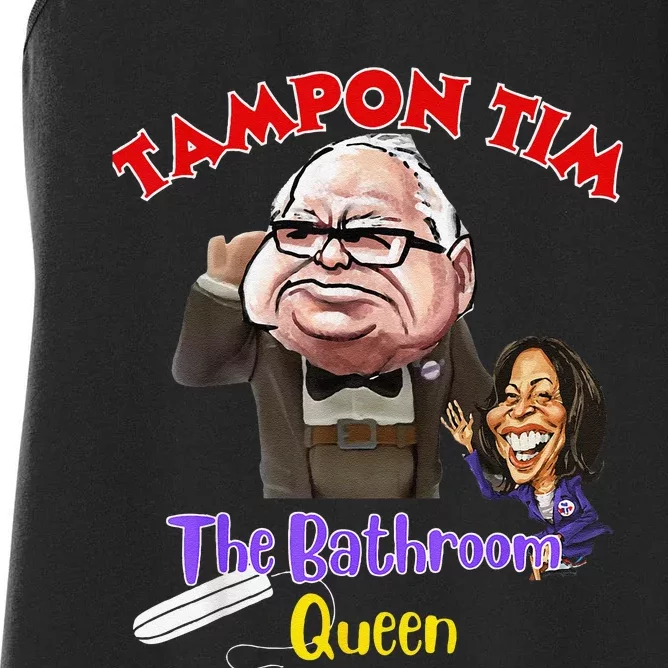 Tampon Tim The Bathroom Queen Funny Tim Walz 2024 Election Women's Racerback Tank