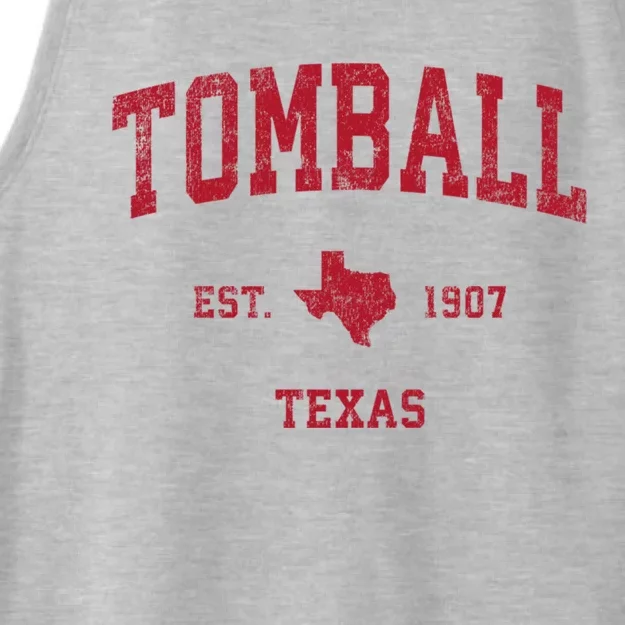 Tomball Texas Tx Vintage Sports Ladies Tri-Blend Wicking Tank