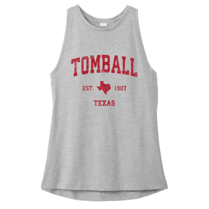 Tomball Texas Tx Vintage Sports Ladies Tri-Blend Wicking Tank