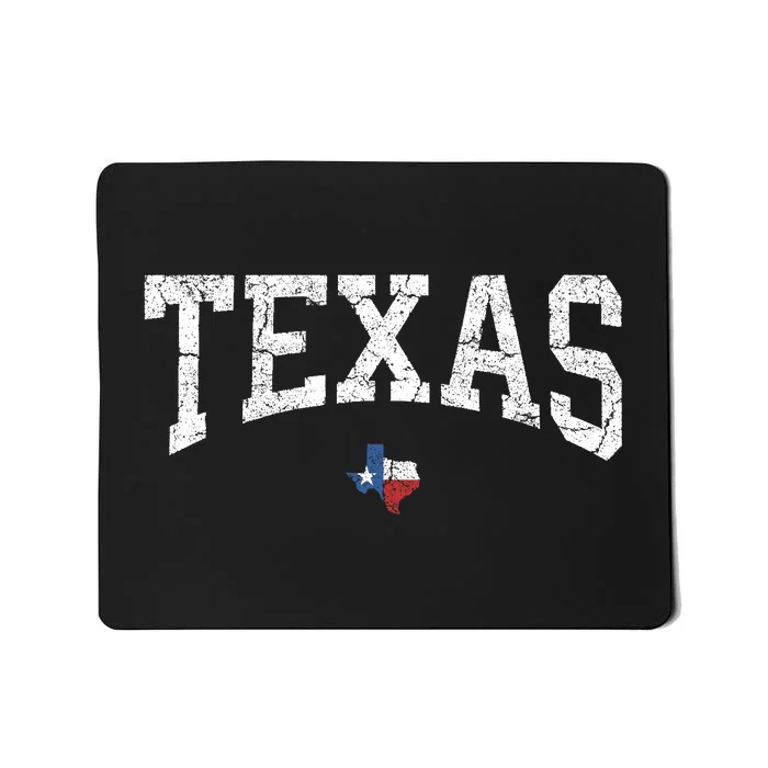 Texas T Texas State Map Flag Distressed Mousepad