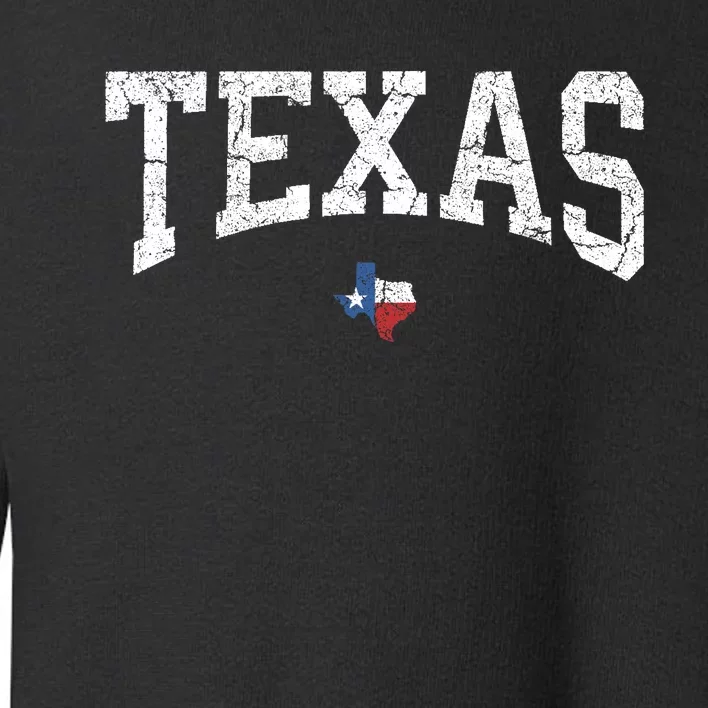 Texas T Texas State Map Flag Distressed Toddler Sweatshirt