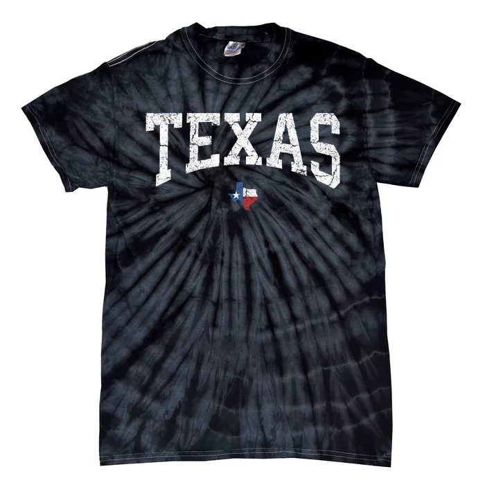 Texas T Texas State Map Flag Distressed Tie-Dye T-Shirt