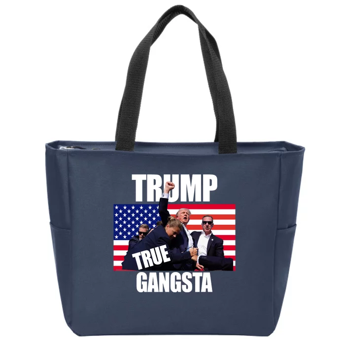 Trump The True Gangster Survived Association Zip Tote Bag