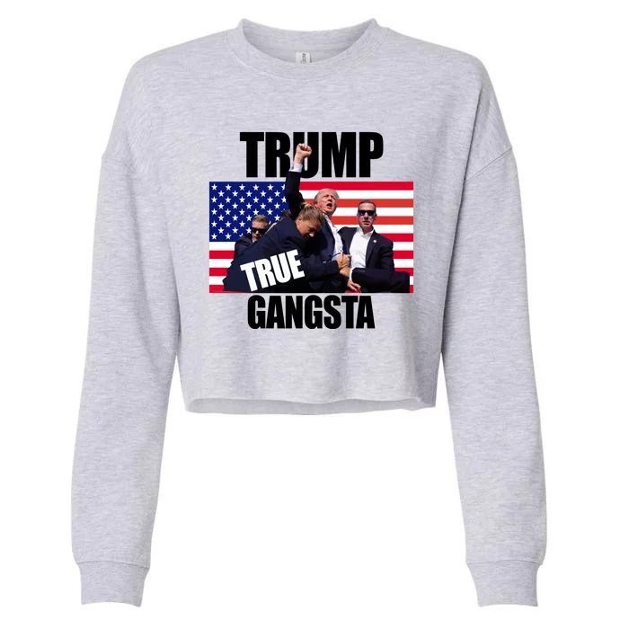 Trump The True Gangster Survived Association Cropped Pullover Crew