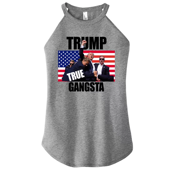 Trump The True Gangster Survived Association Women’s Perfect Tri Rocker Tank