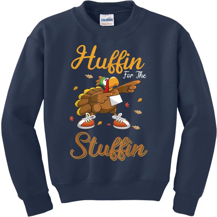 Thanksgiving Turkey Trot Huffin For The Stuffin 5K Race Kids Sweatshirt