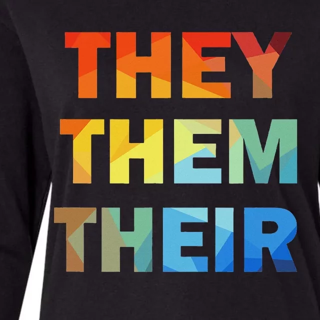 They Them Their Nb Pronoun Pride Womens Cotton Relaxed Long Sleeve T-Shirt