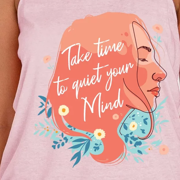 Take Time To Quiet Your Mind Women's Knotted Racerback Tank