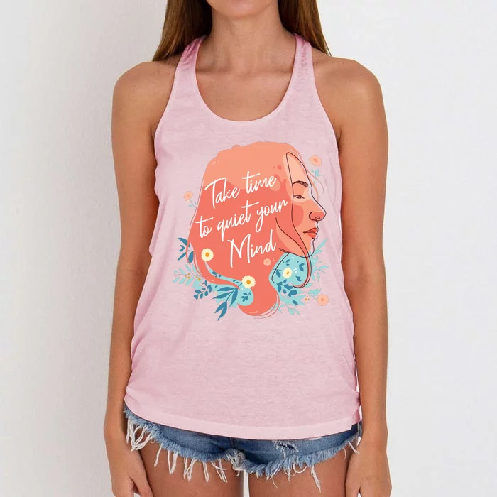 Take Time To Quiet Your Mind Women's Knotted Racerback Tank